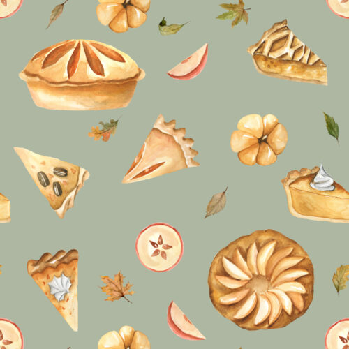 Hip Kid Design - Fall Pies on Dusty Sage