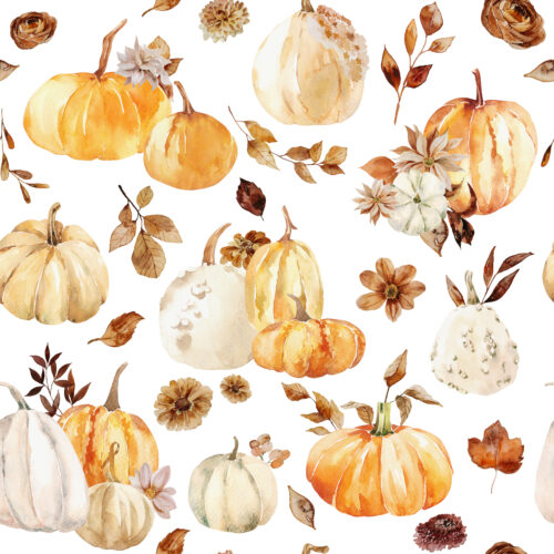 Hip Kid Design - Fall Pumpkin Vintage Florals