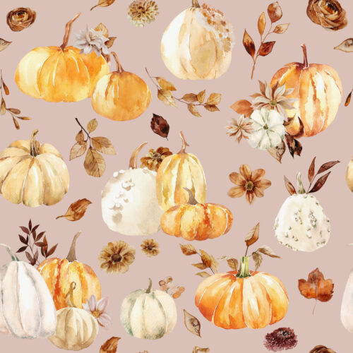 Hip Kid Design - Fall Pumpkin Vintage Florals on Clam Shell