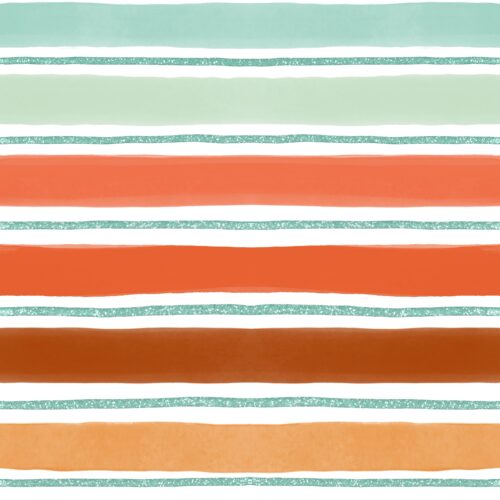Fall Stripe Aqua Glitter On White