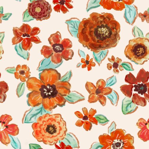 Falling Swiftly Floral Cream