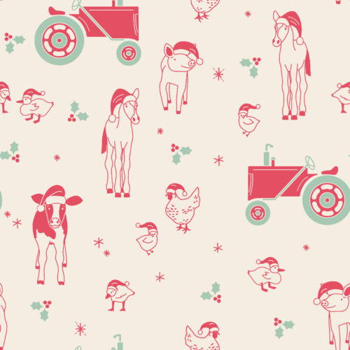 Farm Animal Christmas Party Bright