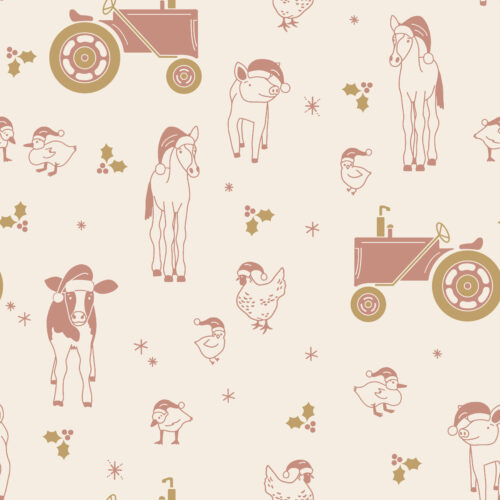 Farm Animal Christmas Party Dusty Mauve