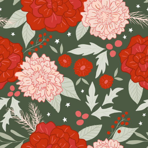 Juniper Row - Floral And Holly In Green