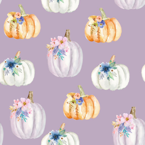Hip Kid Design - Floral Pumpkins on Lavender