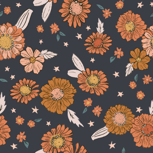 Juniper Row - Floral Stardust On Charcoal 06