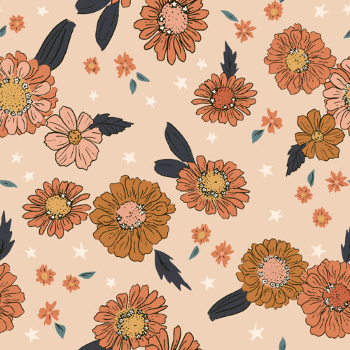 Juniper Row - Floral Stardust On Light Pink 07