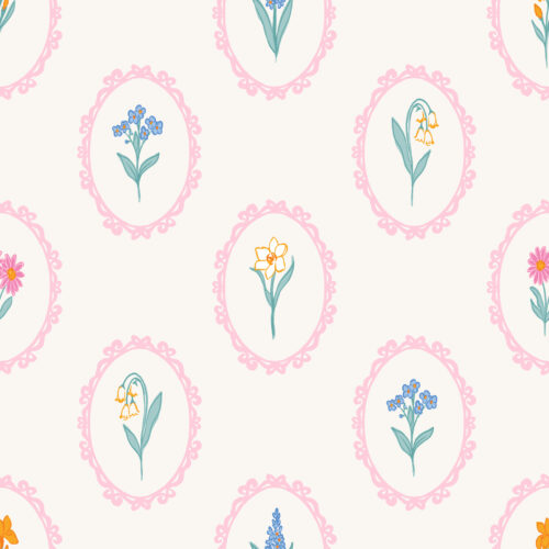 Vivie & Ash - Framed Wildflower Light Pink And White