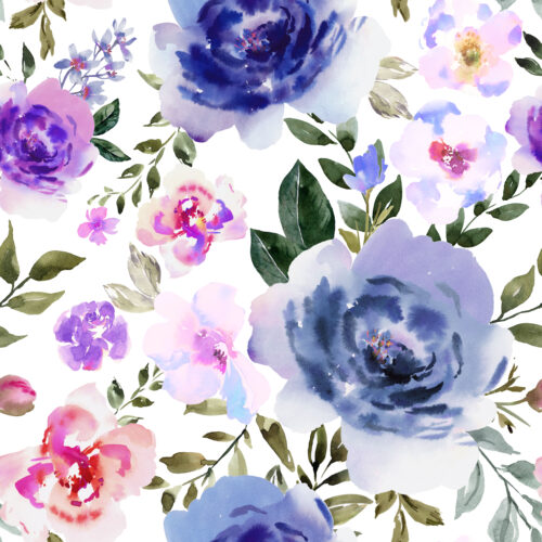 Hip Kid Design - Galaxy Purple Watercolor Florals