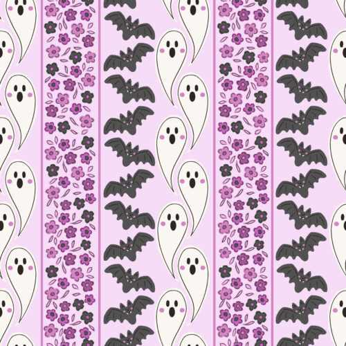 Vivie & Ash - Ghost Bat Floral Stripes Lavender 01
