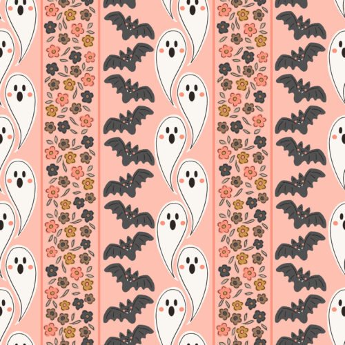 Vivie & Ash - Ghost Bat Floral Stripes Peach 01