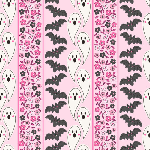 Vivie & Ash - Ghost Bat Floral Stripes Pink 01