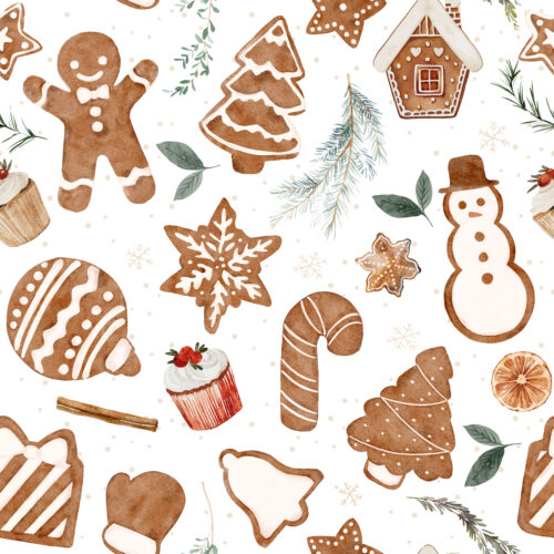 Hip Kid Design - Gingerbread Christmas Cookies on White