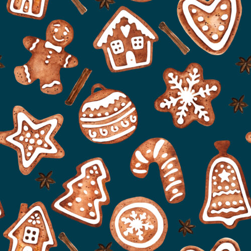 Hip Kid Design - Gingerbread Cookies on Cyprus Teal