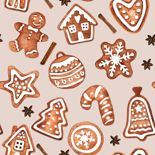 Hip Kid Design - Gingerbread Cookies on Dusty Beige