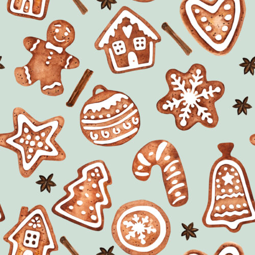Hip Kid Design - Gingerbread Cookies on Sage Gray