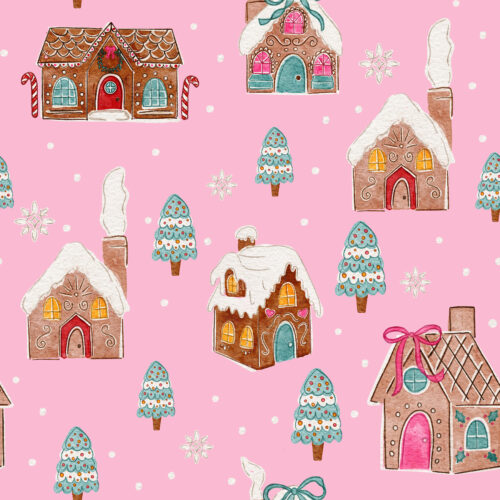 Vivie & Ash - Gingerbread Village Pink