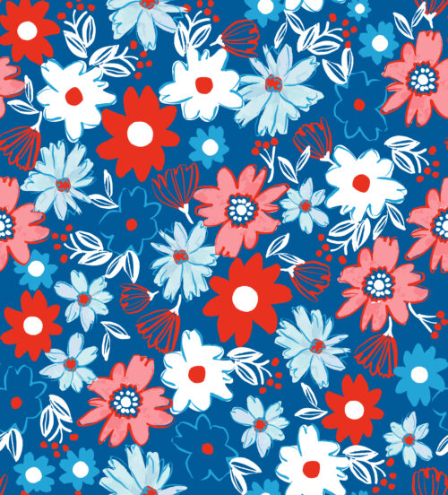 Indy Bloom Designs - Glory Blue White Red Florals
