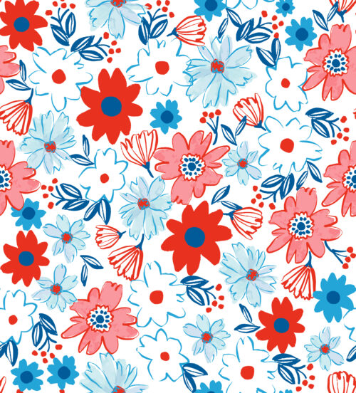 Indy Bloom Designs - Glory Red White Blue Florals