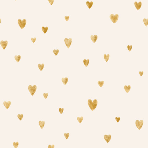 Hip Kid Design - Gold Hearts on Spanish White