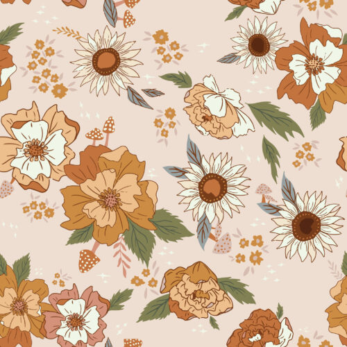 Juniper Row - Golden Floral In Whisper Pink