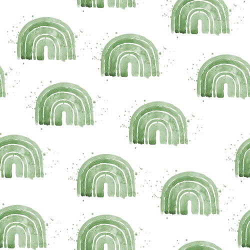 Hip Kid Design - Green Watercolor Rainbows
