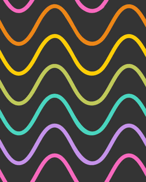 Krystal Winn - Groovy Rainbow Wave Black