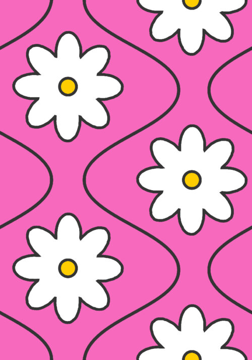 Krystal Winn - Groovy Wave Flower Hot Pink