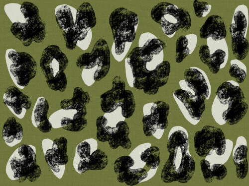 Hip Kid Design - Grunge Leopard Print on Olive
