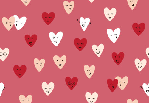 Indy Bloom Designs - Happy Hearts In Cranberry 13x9