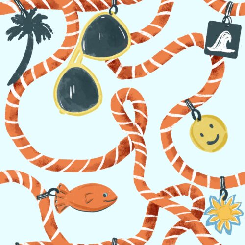 Lindsay Anne - Harbour Hang   Lt Blue Orange Lanyard Rope