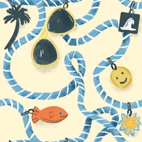 Lindsay Anne - Harbour Hang   Lt Yellow Blue Lanyard Rope