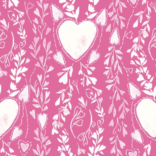 Heart And Vine Bubble Gum Pink