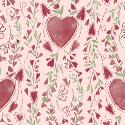 Heart And Vine Cottage Red And Peach