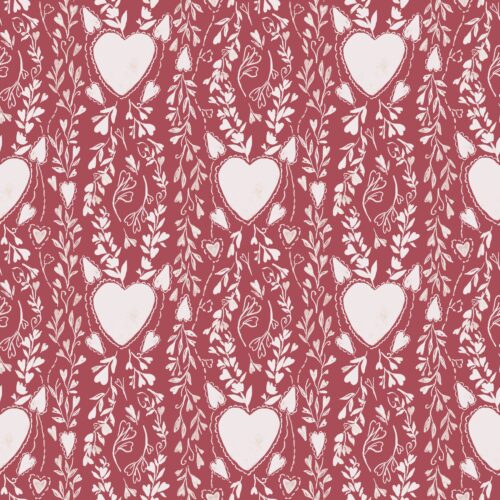 Heart And Vine Muted Brick Red