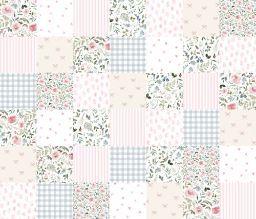 Hip Kid Design - Heirloom Cottage Floral Cheater Quilt