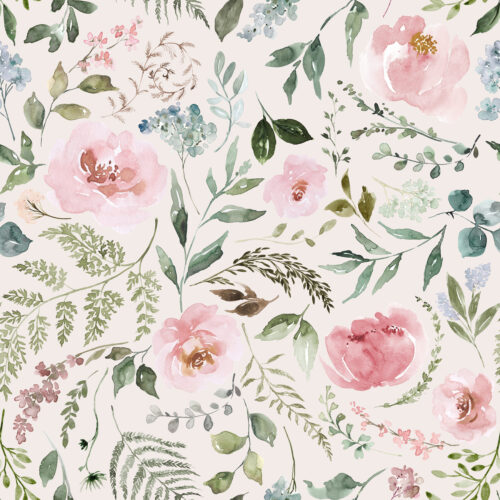 Hip Kid Design - Heirloom Meadow Floral on Pearl