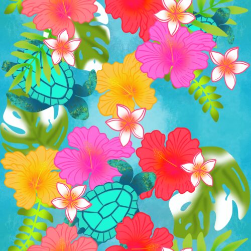 Casey Gowers - Hibiscus Sea Turtle