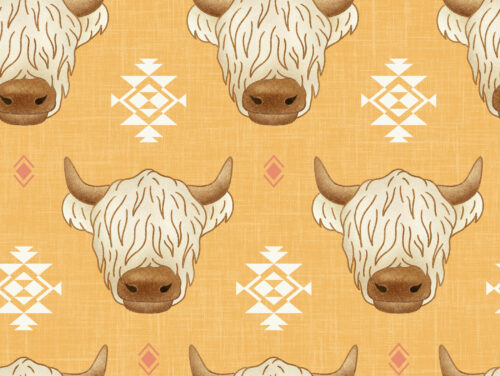 Krystal Winn - Highland Summer Cows Yellow