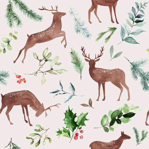 Hip Kid Design - Holiday Deer on Silver Rust