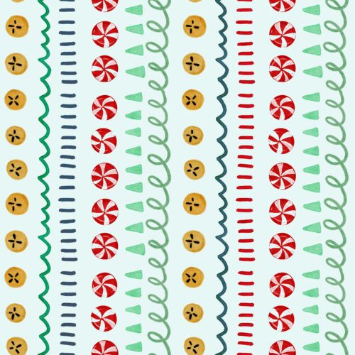 Lindsay Anne - Holiday Stripe Mint Gold