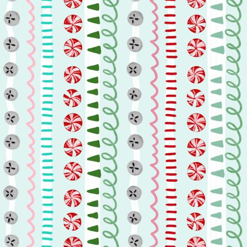 Lindsay Anne - Holiday Stripe Mint Pink