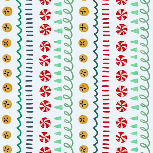 Lindsay Anne - Holiday Stripe Powder Blue Gold