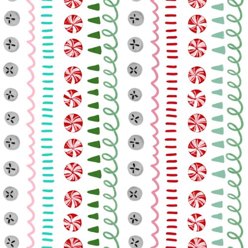 Lindsay Anne - Holiday Stripe White Gray