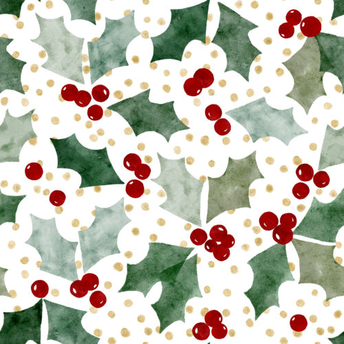 Hip Kid Design - Holly Floral Leaves with Gold Dots