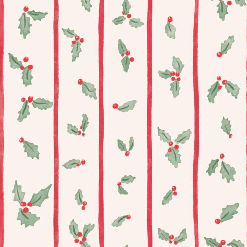 Lindsay Anne - Holly Lane Stripe Bright Red