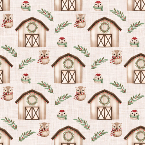 Krystal Winn - Home For Christmas Barn Owls Cream