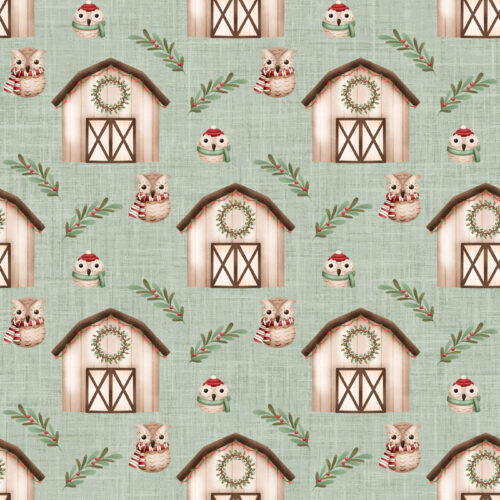 Krystal Winn - Home For Christmas Barn Owls Sage