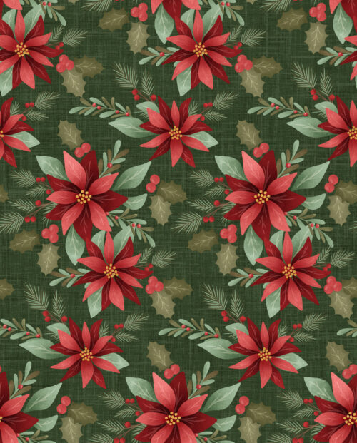 Krystal Winn - Home For Christmas Poinsettia Green