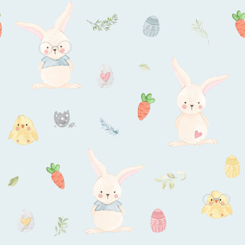 Hip Kid Design - Hoppy Easter on Aqua Haze